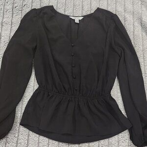 Button Peplum Top